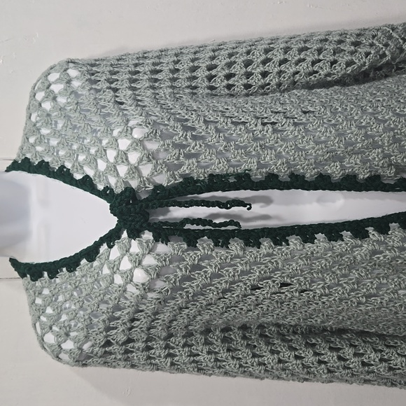 HAND MADE CROCHET CARDIGAN SWEATER.    #7296 - Picture 1 of 8